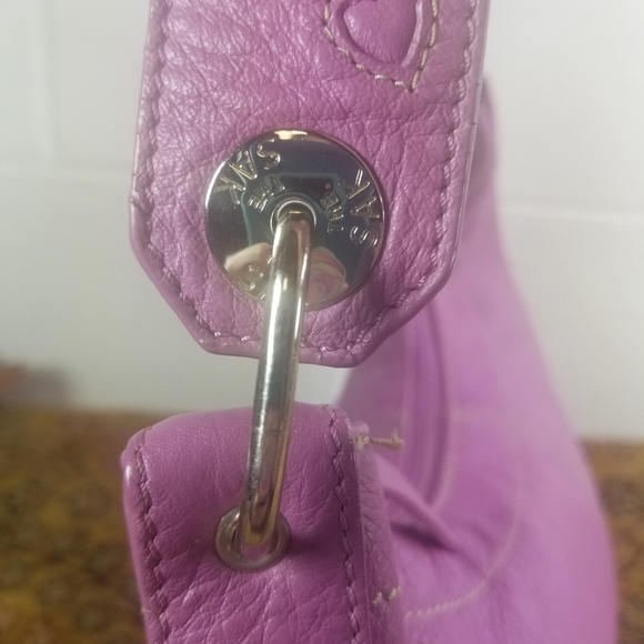 Vtg y2k The Sak bubblegum pink leather shoulder bag - Picture 4 of 10